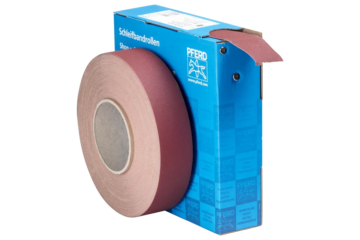 Picture of Pferd Shop Roll, Resin over Resin Heavy-Duty,1-1/2" x 50 yards,240 Grit, Aluminum oxide